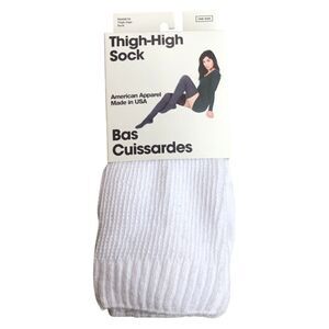 American Apparel Brand New 2000s Y2K White Vintage Deadstock Thigh High Socks